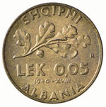 Albania - 0,05 Lek - 1940 XVIII   ... 