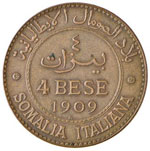 Somalia - 4 Bese - 1909   - CU R ... 