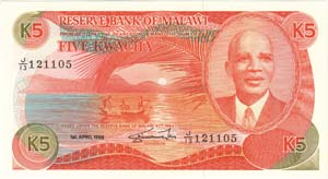 MALAWI - Repubblica - 5 Kwacha - 1988 - Kr. ... 