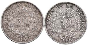 BOLIVIA - Repubblica (1825) - 50 Centavos - ... 