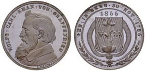 Bern. Copper medal 1866, by ... 