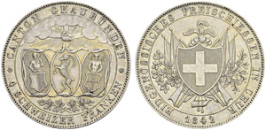 Graubunden. 4 Franken 1842. HMZ ... 
