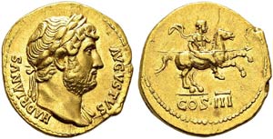 Hadrian, 117-138. Aureus, 124-128, ... 
