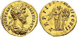 Lucius Verus, 161-169. Aureus, ... 