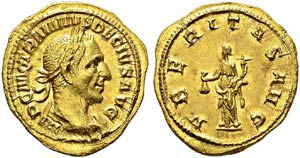Trajan Decius, 249-251. Aureus, ... 