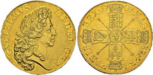 William III, 1694-1702. 5 Guineas ... 