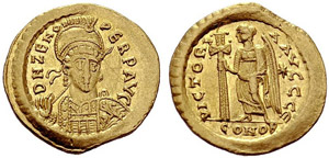 ROMAN EMPIRE  Zeno, 474-491. Solidus ... 