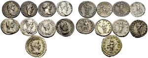 ROMAN EMPIRE  Lot of 9 coins: Denarius (8), ... 