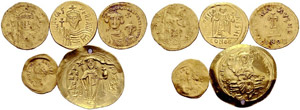 BYZANTINE EMPIRE  Lot of 5 coins: Solidus ... 