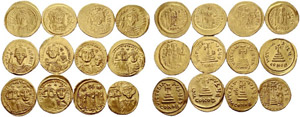 BYZANTINE EMPIRE  Lot of 12 coins: Solidus ... 