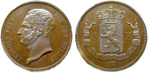 BELGIQUE  Léopold I, 1831-1865. 5 Francs ... 