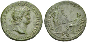 ROMAN EMPIRE. Nero, 54-68. Sestertius (66 ... 