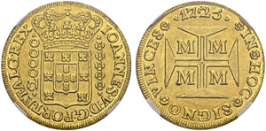 BRASIL. João V, 1706-1750. 20000 Reis 1725 ... 