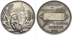 Genève / Genf. Médaille en argent 1903, ... 