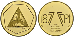 Ticino. Médaille en or 1977 par Bagutti. ... 