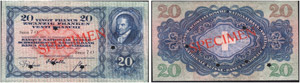 SWITZERLAND. Banque nationale suisse. 20 ... 
