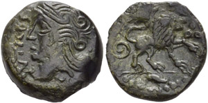 Gaul - Veliocassi. Bronze au lion (50-40), ... 