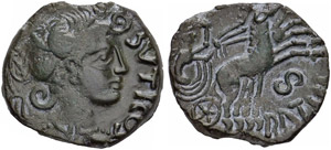 Gaul - Veliocassi. Bronze au bige (50-40), ... 