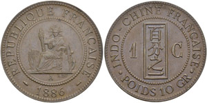 Colonie française, 1887-1945. 1 Cent 1886 ... 