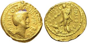 Marcus Antonius triumvir, 43-33 BC. Aureus, ... 