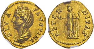 Faustina I, 138-140/1. Aureus, 141-161, ... 