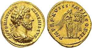 Marcus Aurelius, 161-180. Aureus, 164, Roma. ... 