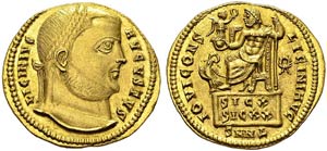 Licinius I, 308-324. Aureus, 317, Nicomedia. ... 