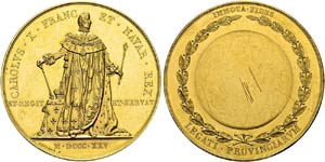 Charles X, 1824-1830. Médaille en or 1825, ... 