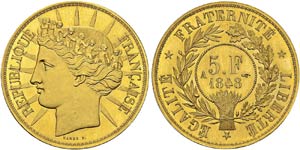 IIème République, 1848-1852. 5 Francs 1848 ... 