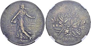 IIIème République, 1870-1940. 5 Francs ... 