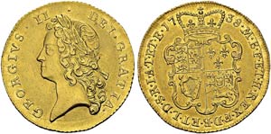 George II, 1727-1760. 2 Guineas 1738. Obv. ... 