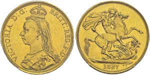 Victoria, 1837-1901. 2 £ 1887. Spink 3865; ... 