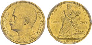 Vittorio Emanuele III, 1900-1946. 20 Lire ... 