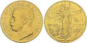 Vittorio Emanuele III, 1900-1946. 50 Lire ... 
