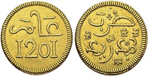 Mohammed III, 1757-1790. 10 Mithquals AH ... 