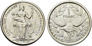 Territoire français, 1853-. 1 Franc 1949 ... 