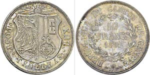Genève / Genf  - 10 Francs 1851. HMZ ... 