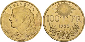 Zurich  - 100 Francs 1925 B, Bern. HMZ ... 
