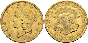 20 Dollars 1863 S, San Francisco. KM 74.2; ... 