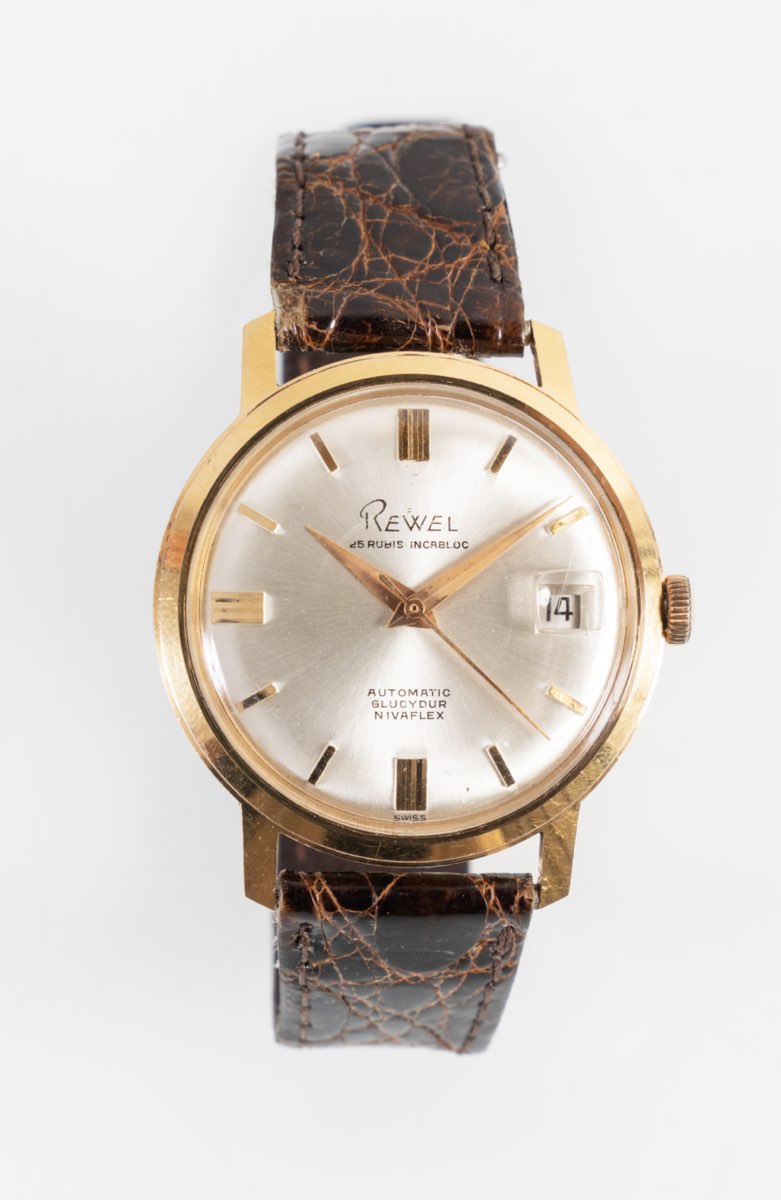 Orologio da polso Rewel, Anni '60.Cassa in oro ... - Gregory's Casa d'Aste  a Bologna