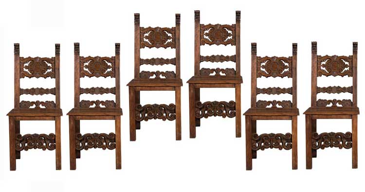 Gruppo di sei sedie in legno ... 