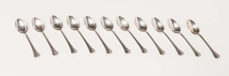 Set di 11 cucchiaini in argento, ... 