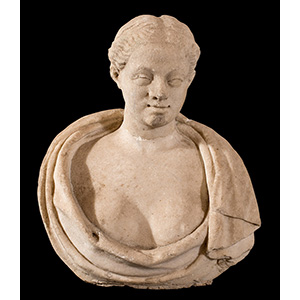 Antico busto femminile in marmo, XVII sec., ... 