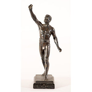 “Atleta”, scultura in metallo argentato, ... 