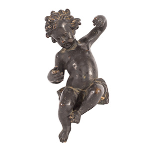 “Putto”, scultura in bronzo, XIX sec., H ... 