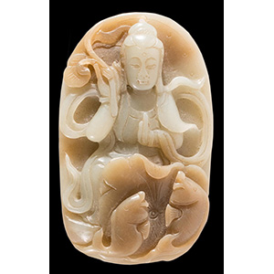 Jade sculpture depicting Bodhisattva, China, ... 