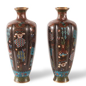Couple of Cloisonné vases, Japan, 19th ... 