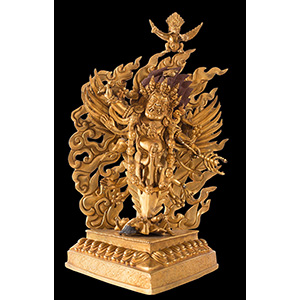 Sculpture laminated with gold depicting  ... 