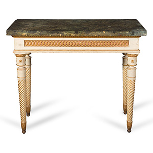 Carved, lacquered and giltwood console, ... 