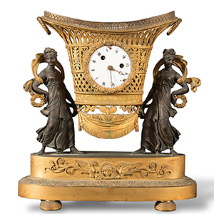 Orologio da tavolo in bronzo dorato con ... 